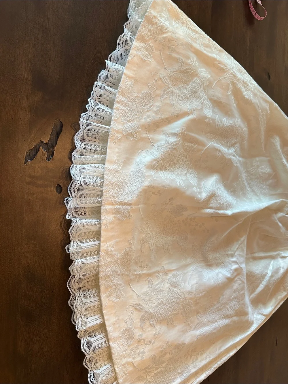 Vintage Jessica McClintock Girls Floral Brocade Skirt with Lace Hem 14
